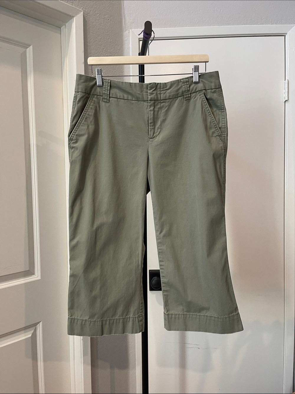 Gap Favorite Chino Cropped Pants in Olive Green - Size 12